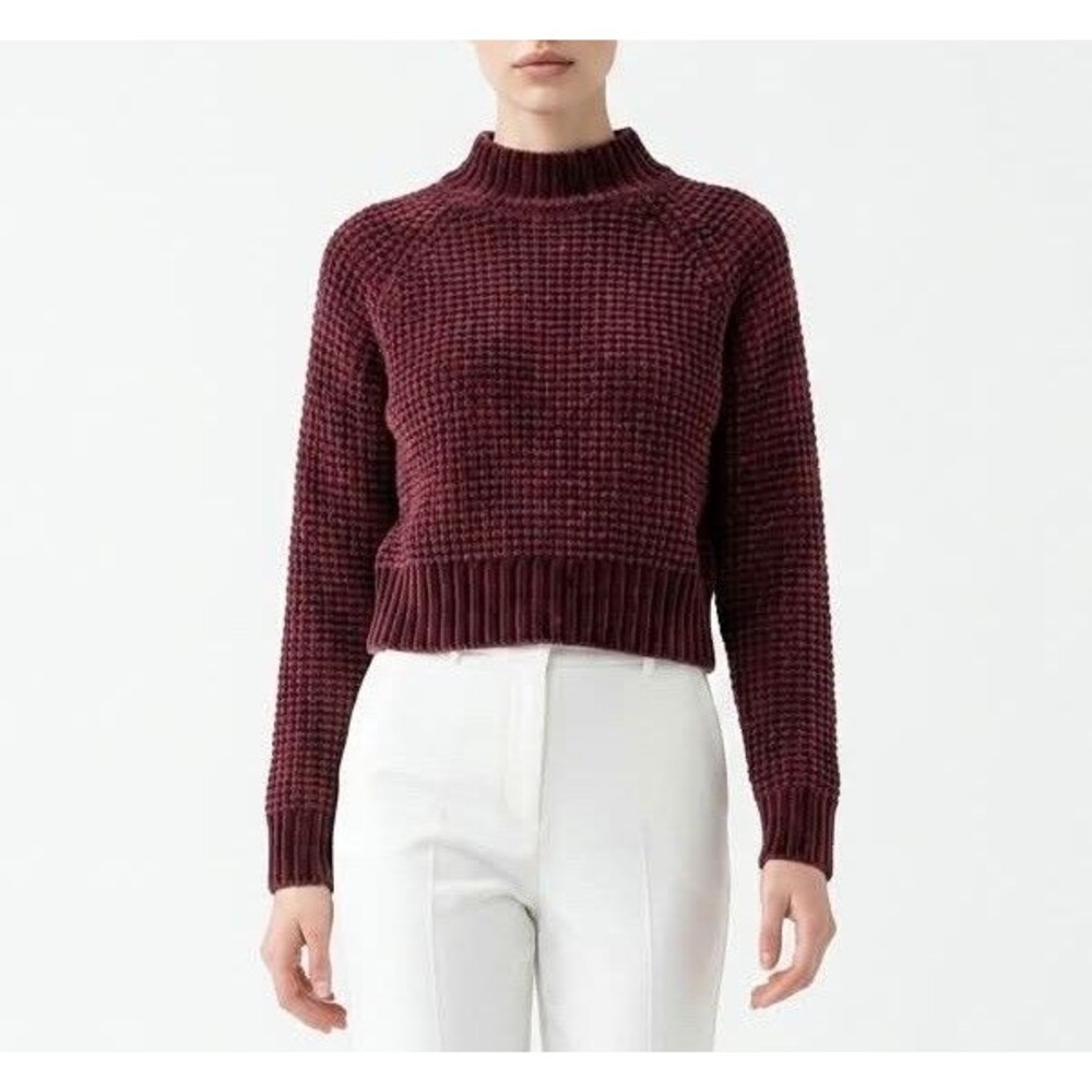 H&M Divided Women’s Chunky Knit Pullover Sweater Small Burgundy
